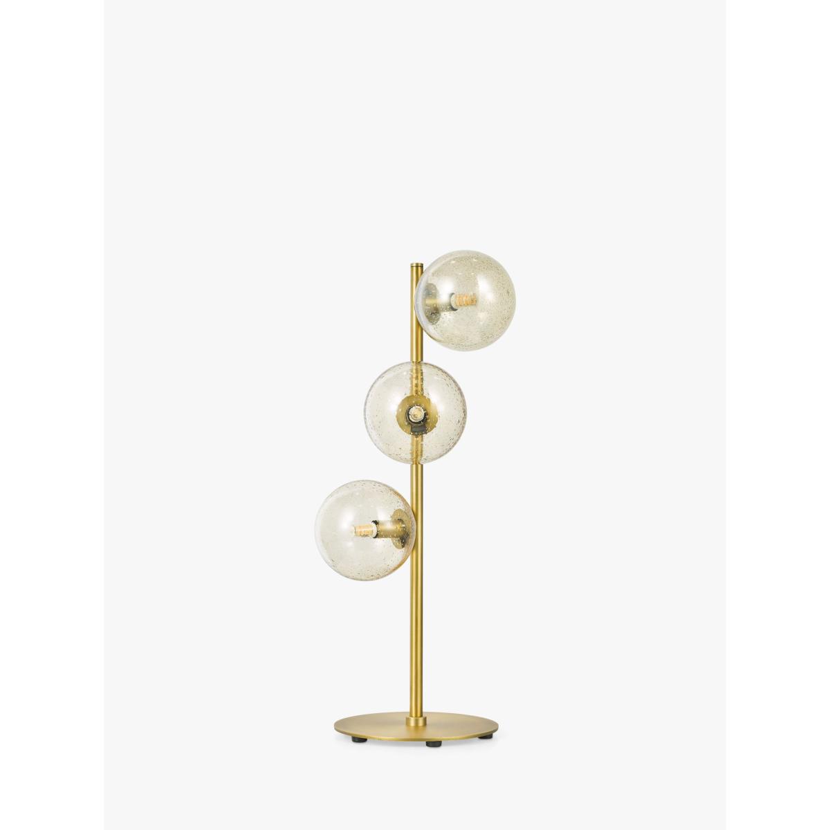 John Lewis Champagne Bubble 3 Glass Table Lamp, Champagne/Warm Brass – image 3