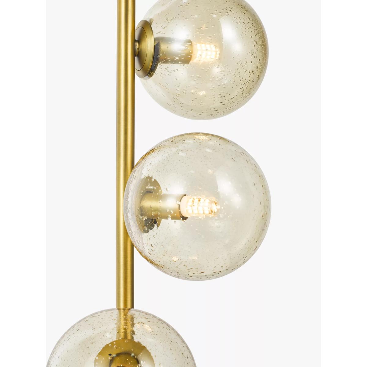 John Lewis Champagne Bubble 3 Glass Table Lamp, Champagne/Warm Brass – image 4