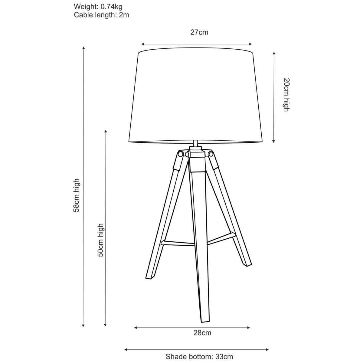 John Lewis & Partners Jacques Tripod Table Lamp, Grey – image 7
