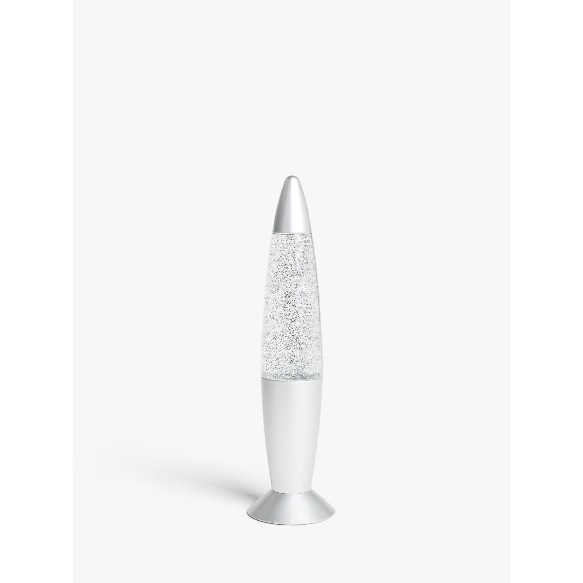 little home at John Lewis Glitter LED Colour Changing Table Lamp, Silver/Multi – image 2
