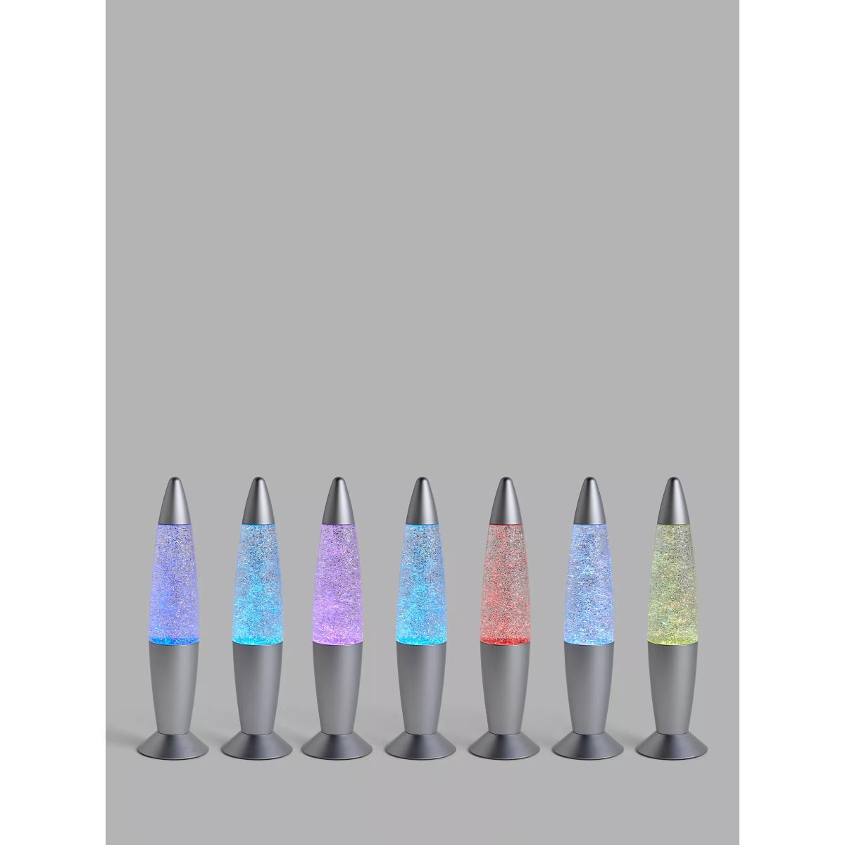 little home at John Lewis Glitter LED Colour Changing Table Lamp, Silver/Multi – image 5