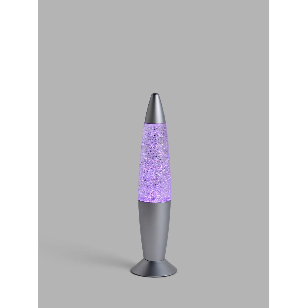 little home at John Lewis Glitter LED Colour Changing Table Lamp, Silver/Multi – image 1