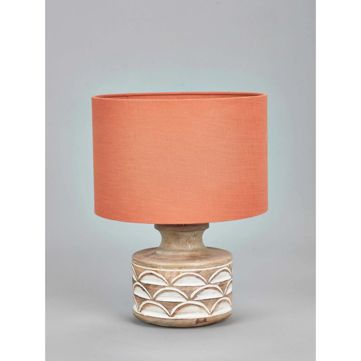 Pacific Lifestyle Kingsbury Curved Wooden Small Table Lamp, White Wash – image 2