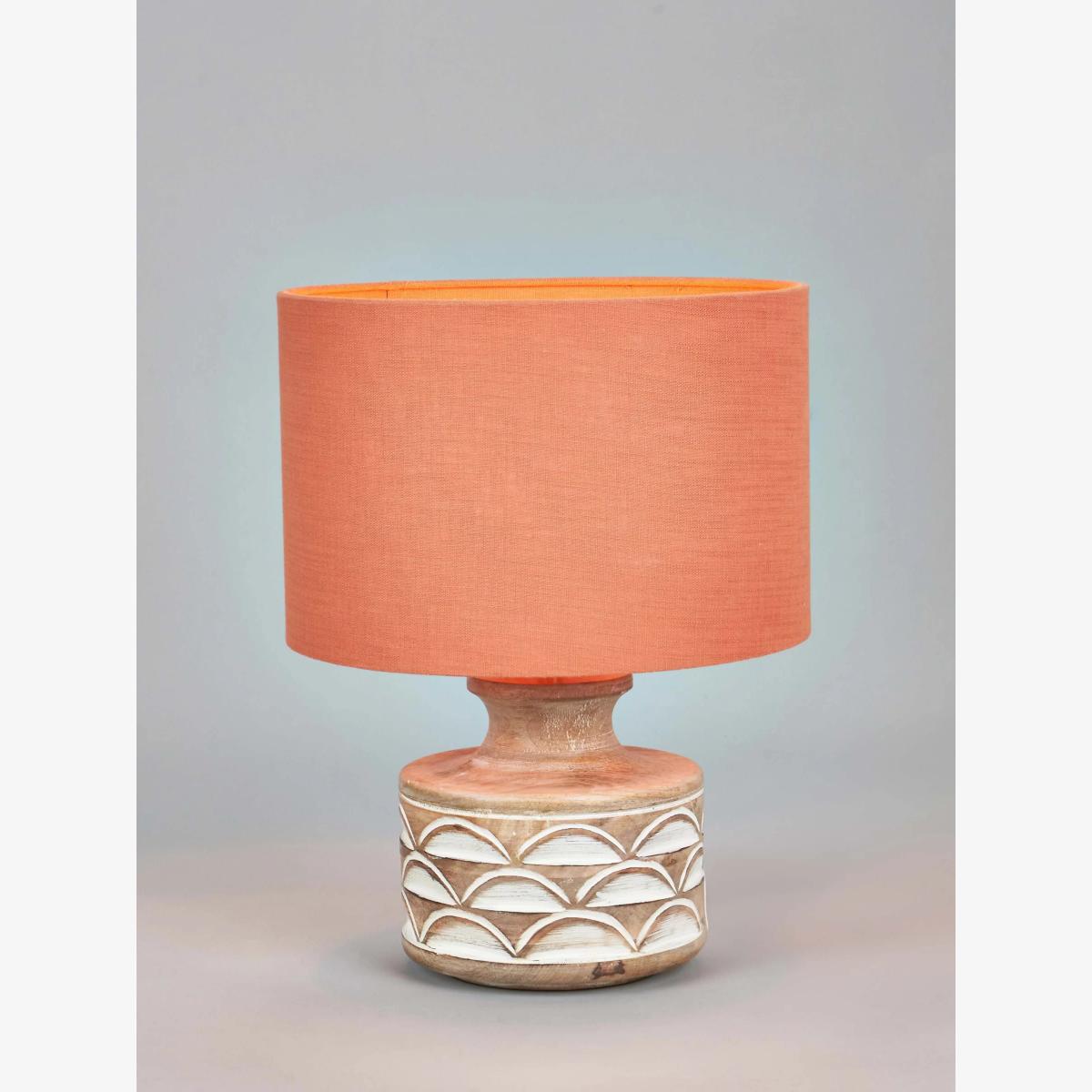 Pacific Lifestyle Kingsbury Curved Wooden Small Table Lamp, White Wash – image 1