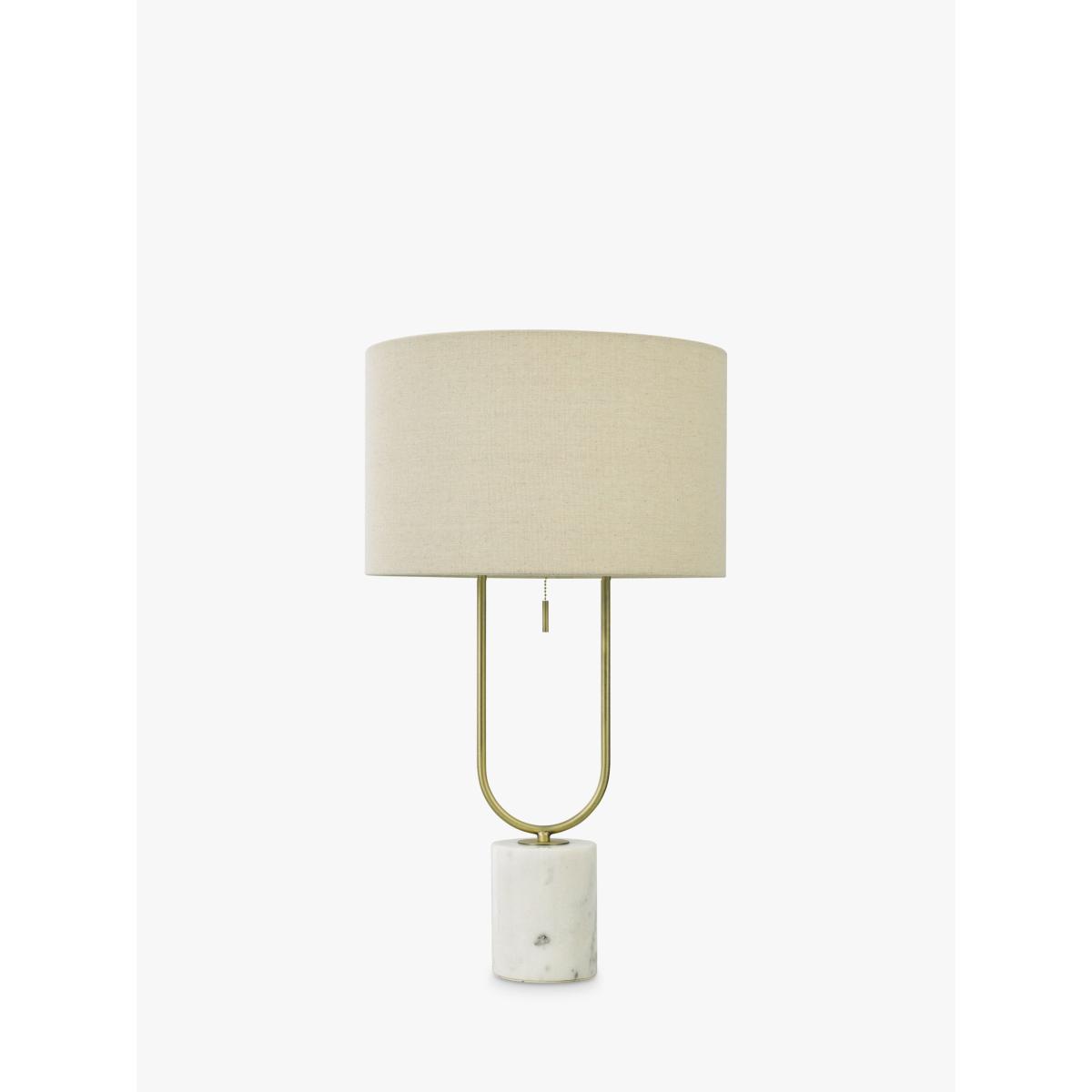 John Lewis Mid Century Dual Stem Table Lamp, White Marble/Brass – image 3