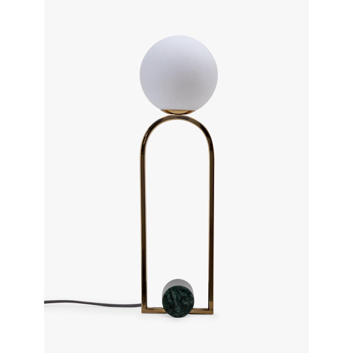 houseof Marble Column Table Lamp, Brass/Green – image 4