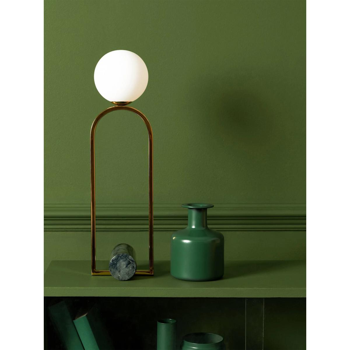 houseof Marble Column Table Lamp, Brass/Green – image 5
