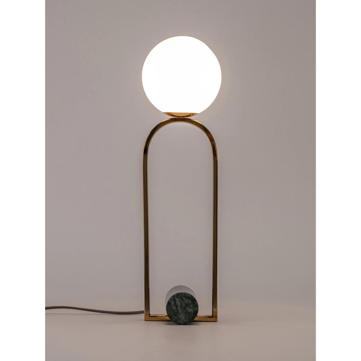 houseof Marble Column Table Lamp, Brass/Green – image 6