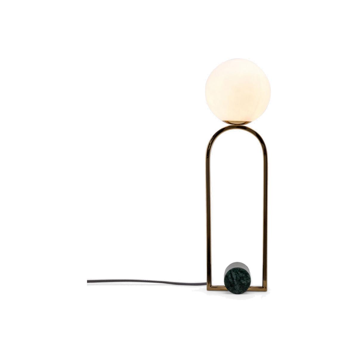 houseof Marble Column Table Lamp, Brass/Green – image 1
