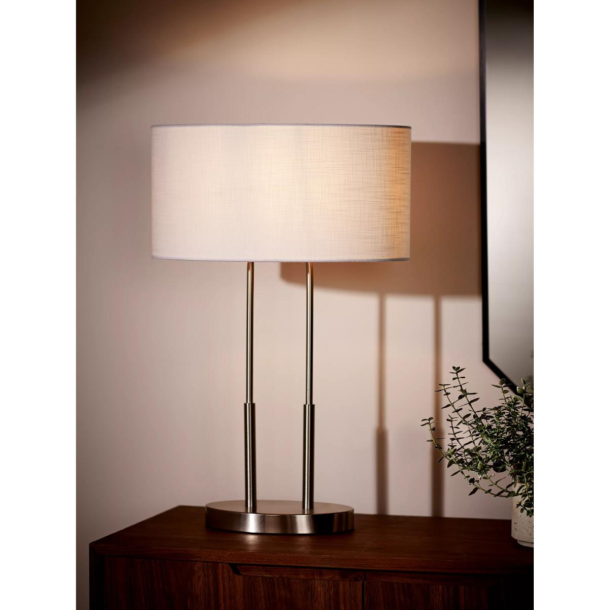 John Lewis Duet Table Lamp, Brushed Steel – image 3