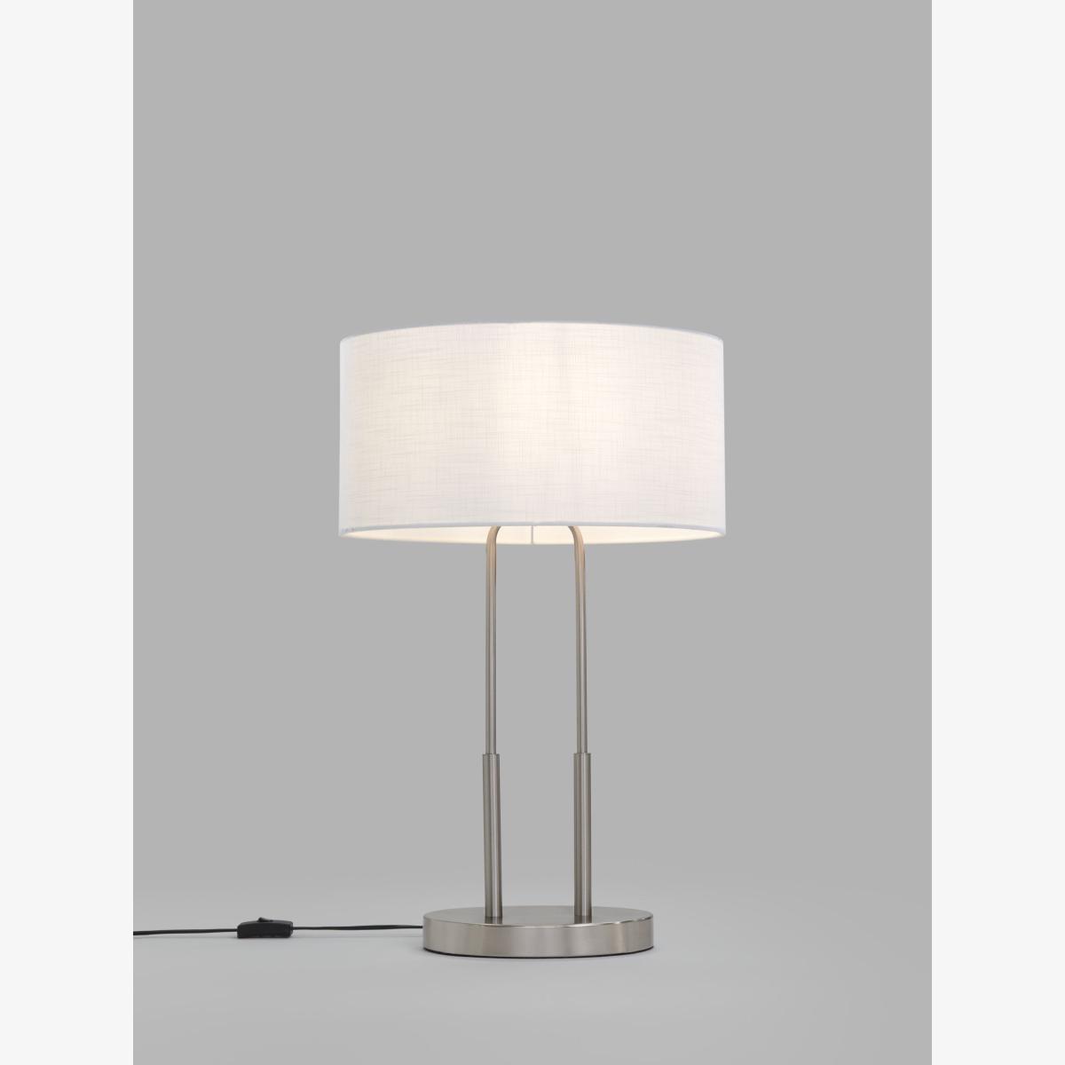 John Lewis Duet Table Lamp, Brushed Steel – image 1