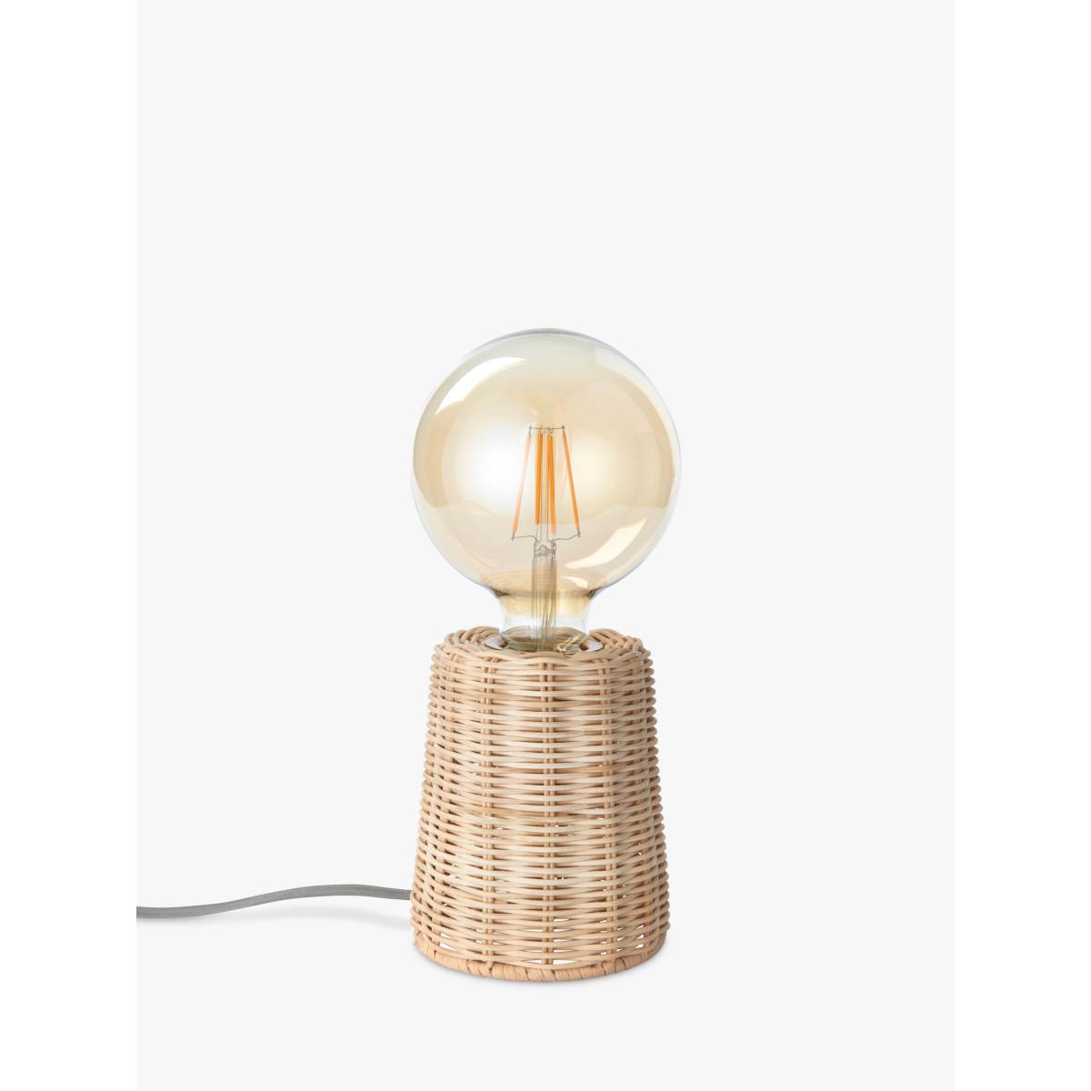 John Lewis Rattan Bulb-Holder Table Lamp, Natural – image 2