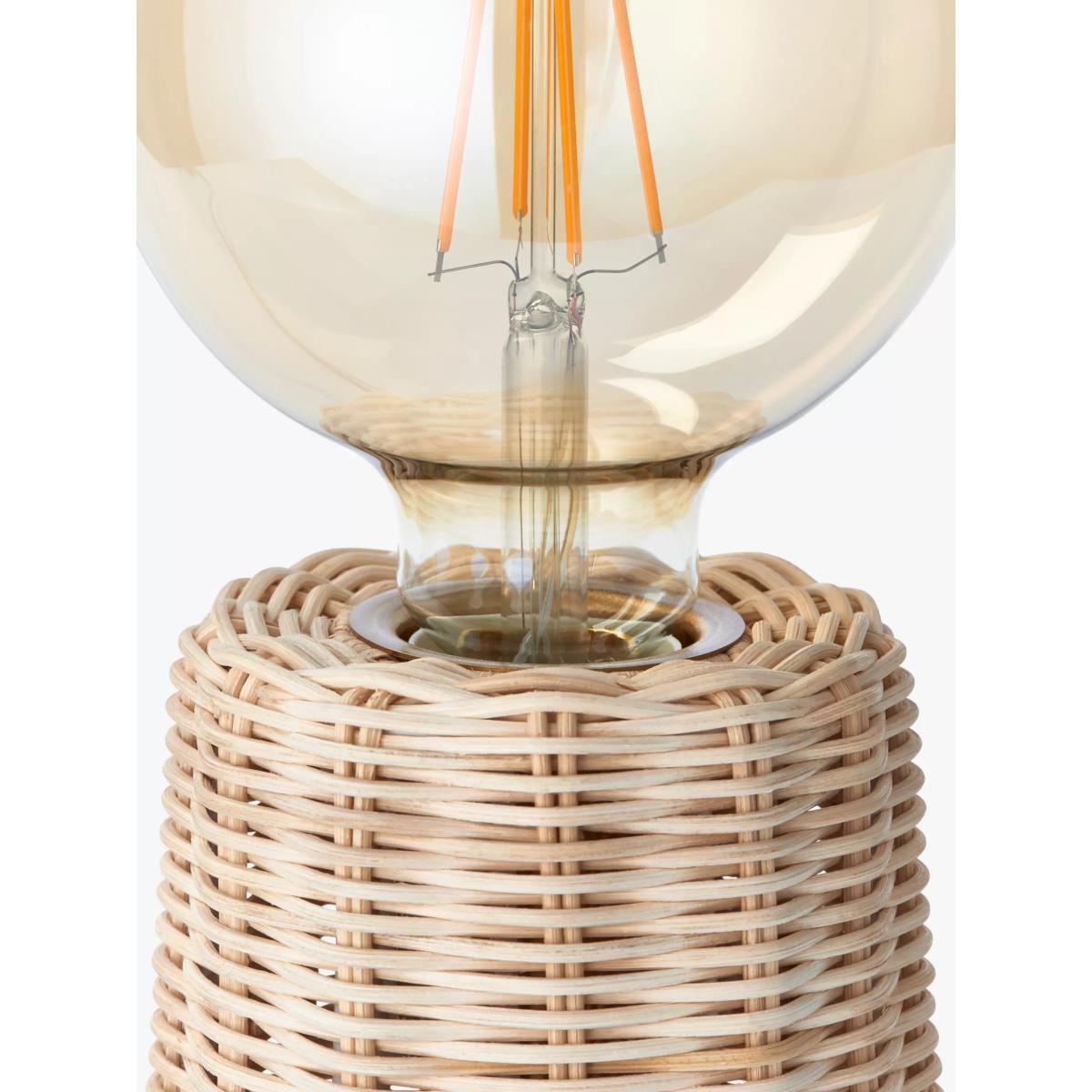 John Lewis Rattan Bulb-Holder Table Lamp, Natural – image 4