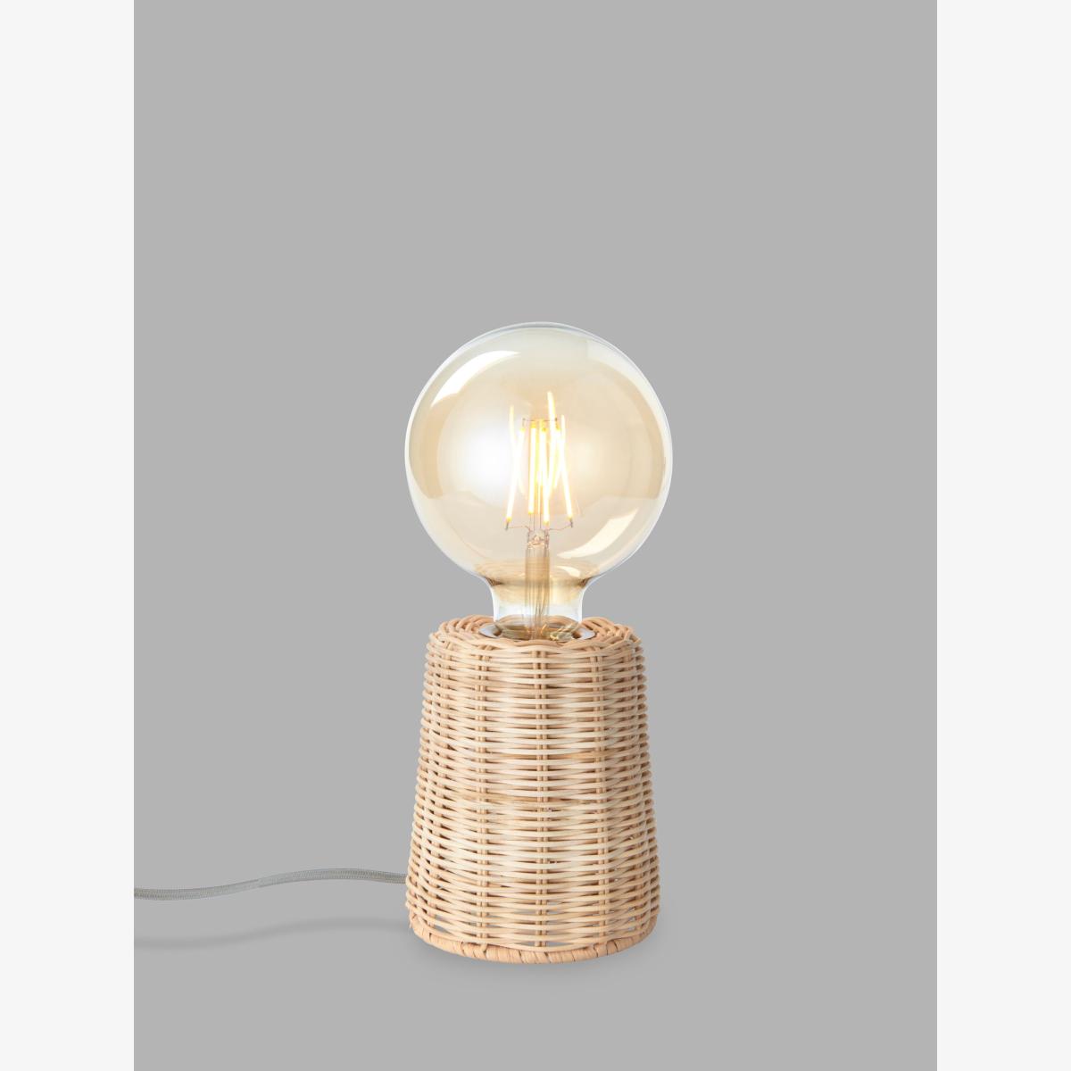 John Lewis Rattan Bulb-Holder Table Lamp, Natural – image 1