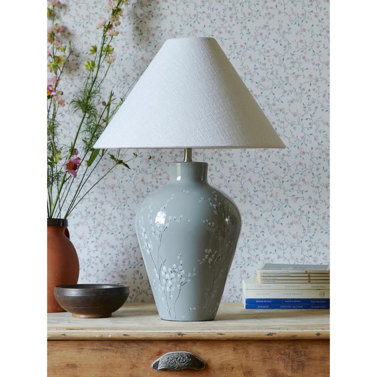 Laura Ashley Pussywillow Ceramic Table Lamp, Grey – image 2
