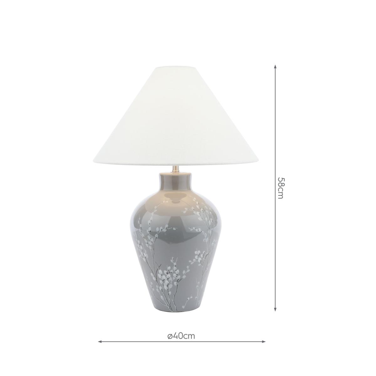 Laura Ashley Pussywillow Ceramic Table Lamp, Grey – image 6