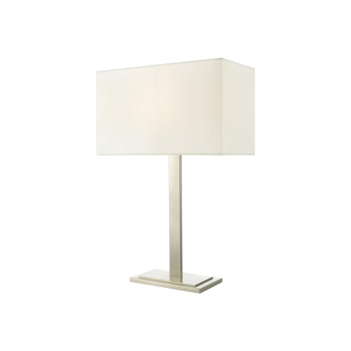 dar lighting TEG4246 Tegal Table Lamp Satin Nickel with Shade