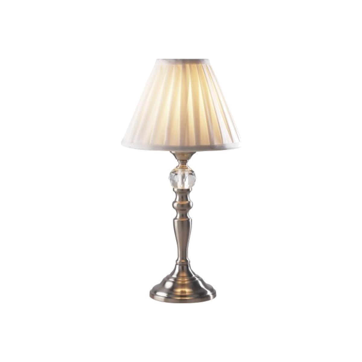 dar lighting BEA4046 Beau Touch Table Lamp Satin Chrome with BEA122 Shade