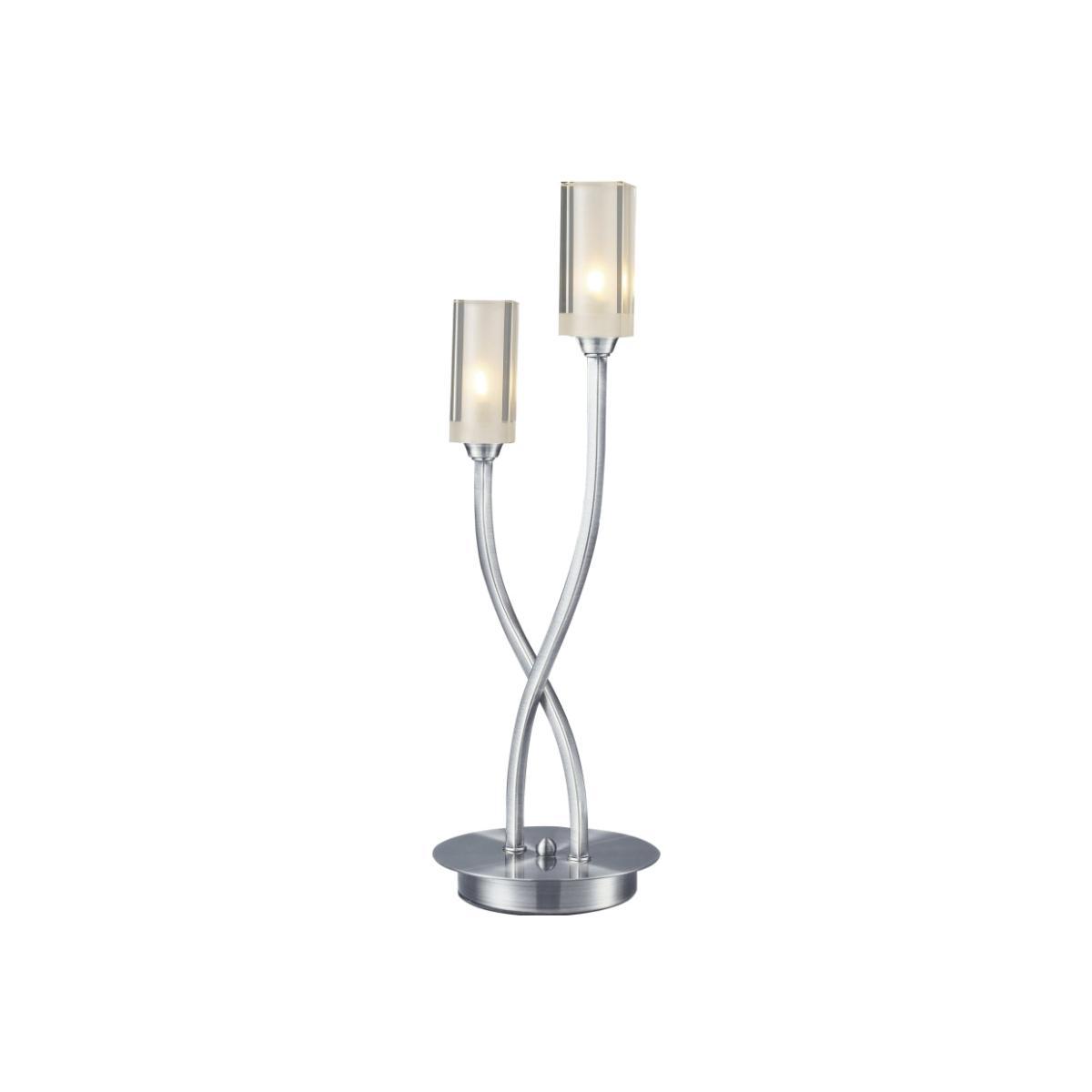 dar lighting MOR4046 Morgan 2 Light Table Lamp Satin Chrome
