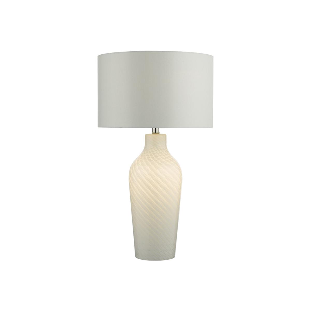 Dar Lighting CIB422 Cibana Table Lamp Dual Source White Complete With Shade