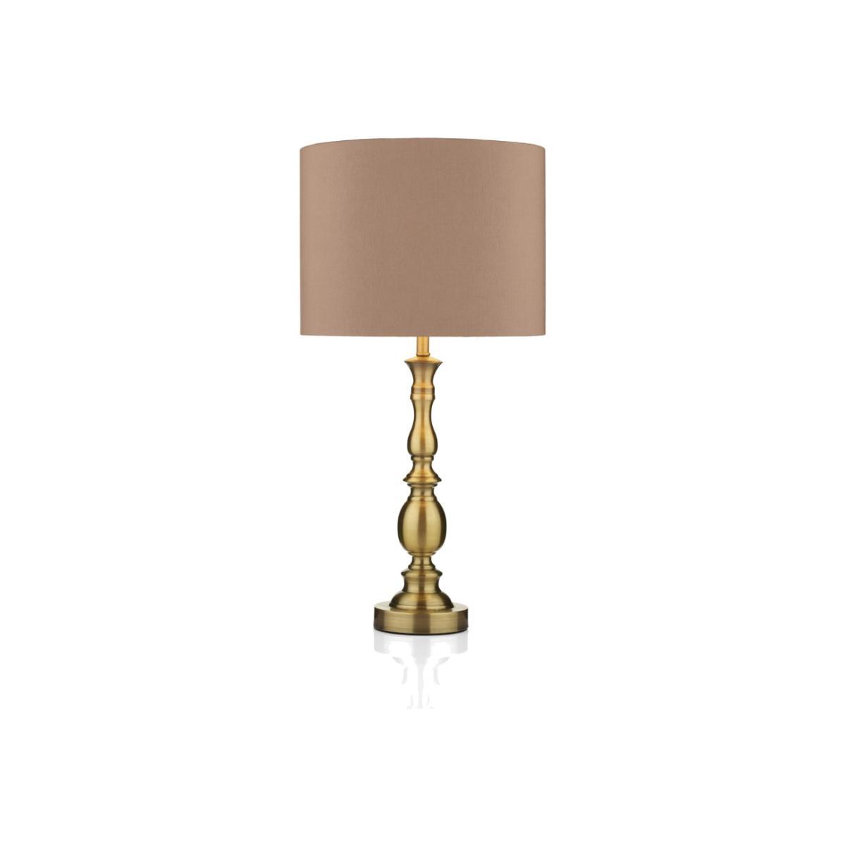dar lighting MAD4275 Madrid Ball Table Lamp Antique Brass with Shade