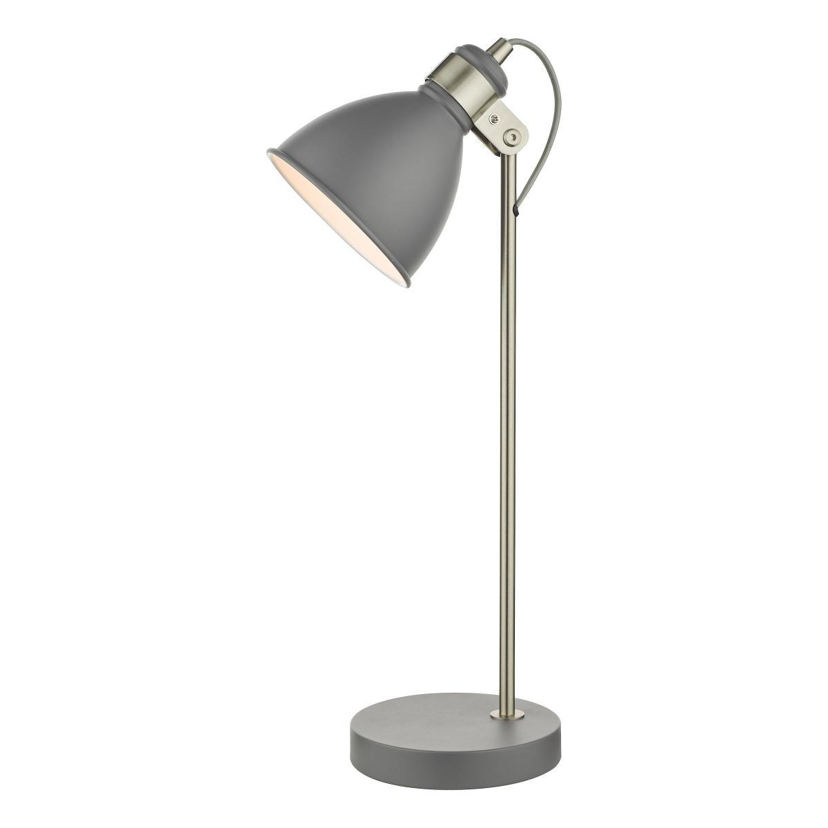 dar lighting FRE4237 Frederick Task Table Lamp Dark Grey Satin Chrome – image 2
