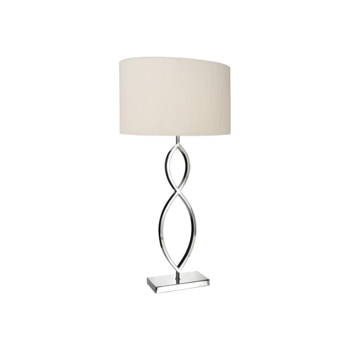 dar lighting LUI4150 Luigi 2 Hoop Table Lamp Polished Chrome with Shade