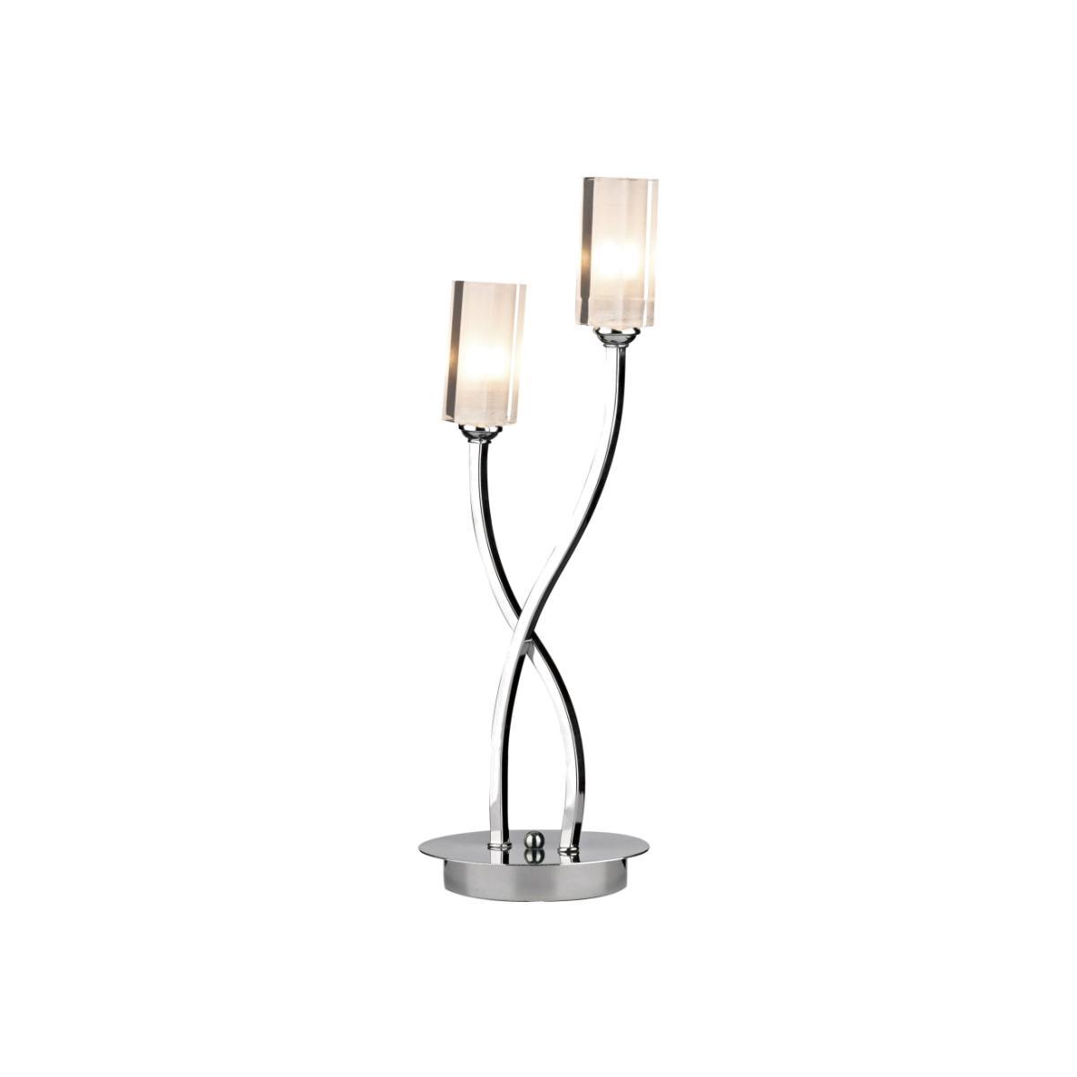 dar lighting MOR4050 Morgan 2 Light Table Lamp Polished Chrome