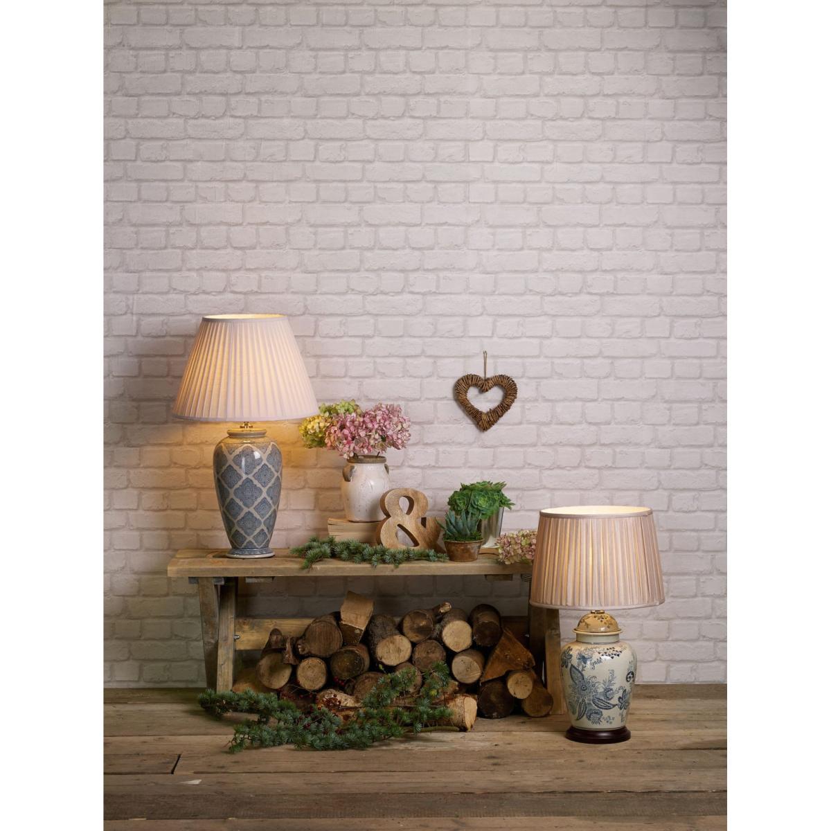 dar lighting ELY4223 Ely Table Lamp Blue and White Base Only – image 2