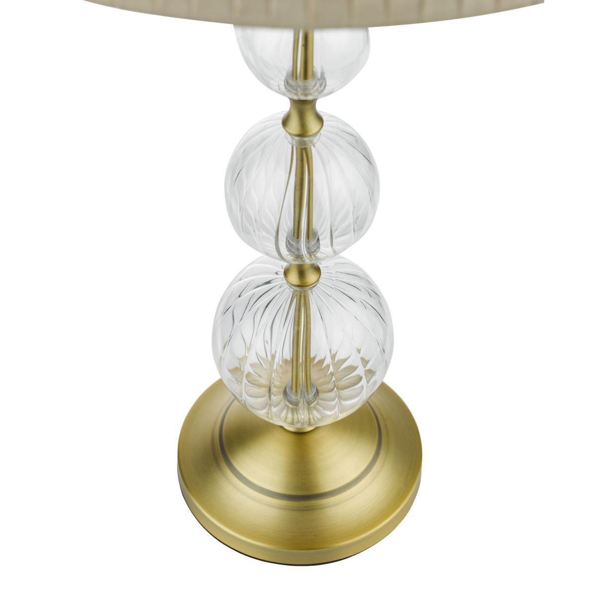 dar lighting LYZ4245 Lyzette 1 Light Table Lamp Aged Brass Ribbed Glass with Shade – image 2