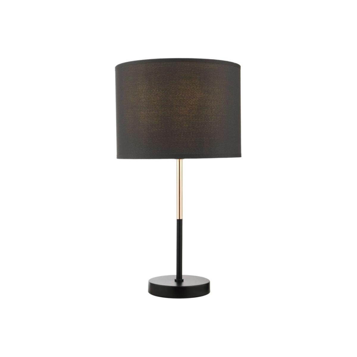 dar lighting KEL4264 Kelso 1 Light Table Lamp Matt Black Polished Copper with Shade