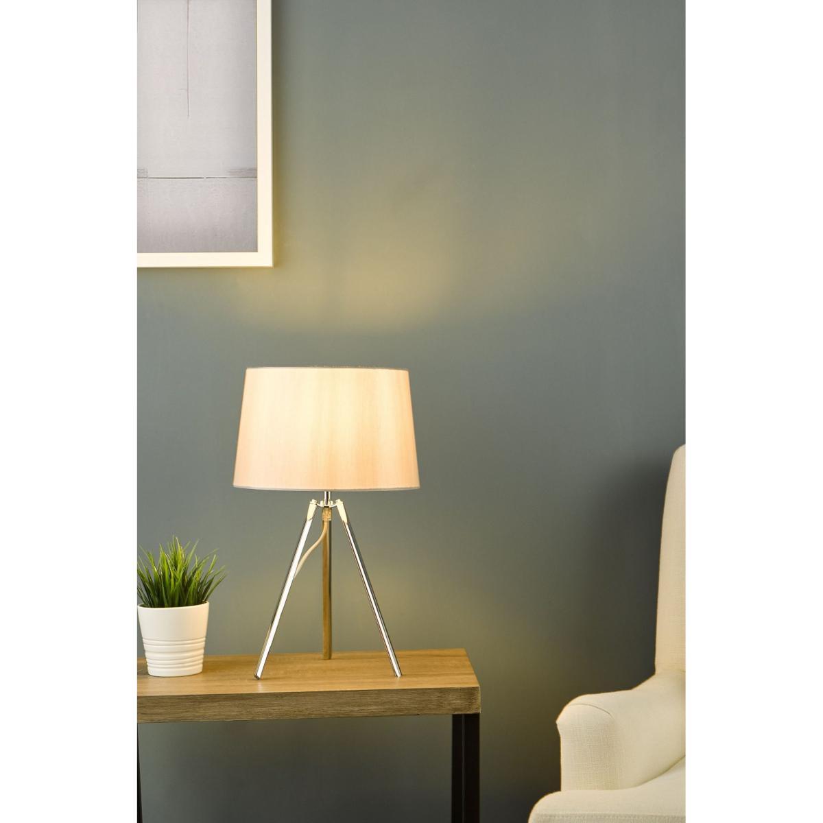 dar lighting GRI4239 Griffith Table Lamp Polished Chrome with Shade – image 2