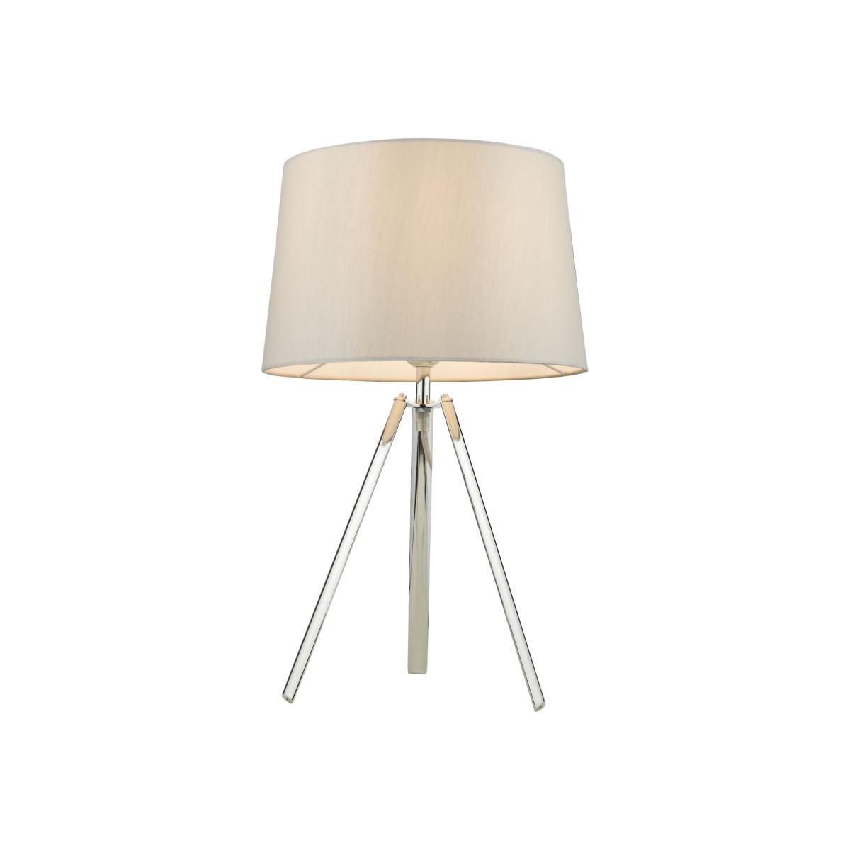 dar lighting GRI4239 Griffith Table Lamp Polished Chrome with Shade – image 1