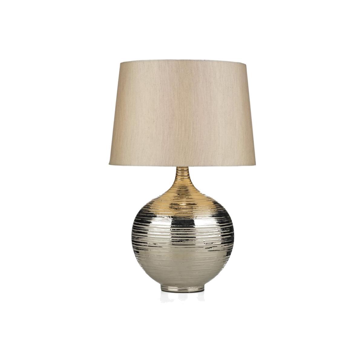 dar lighting GUS4332 Gustav Table Lamp Large Silver with GUS1432 Silver Shade