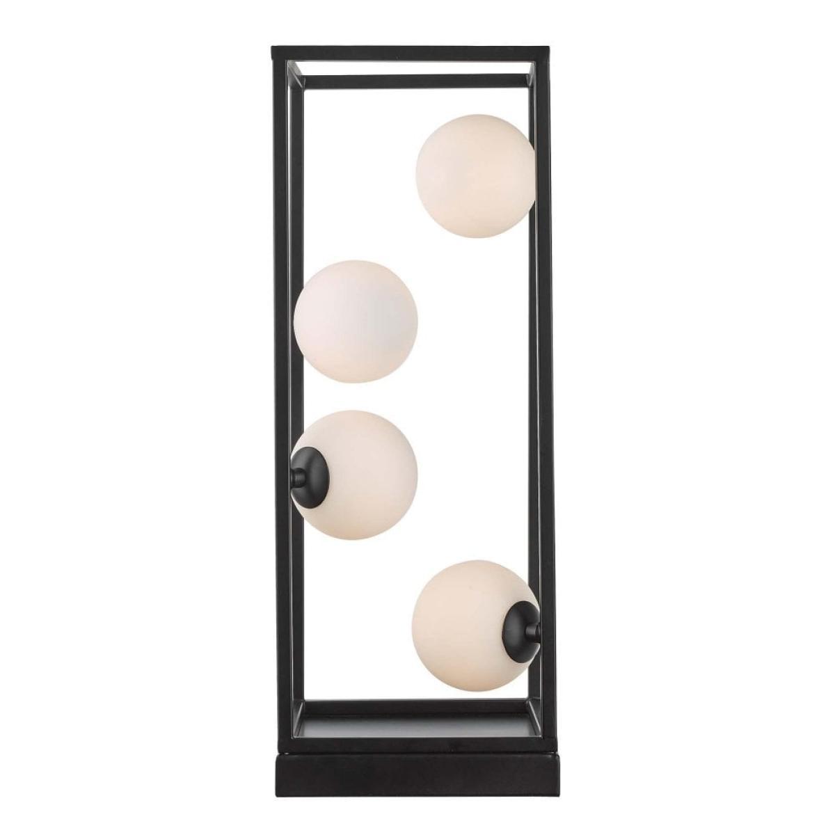 dar lighting ENS4222 Ensio 4lt Table Lamp Matt Black and Opal Glass – image 2