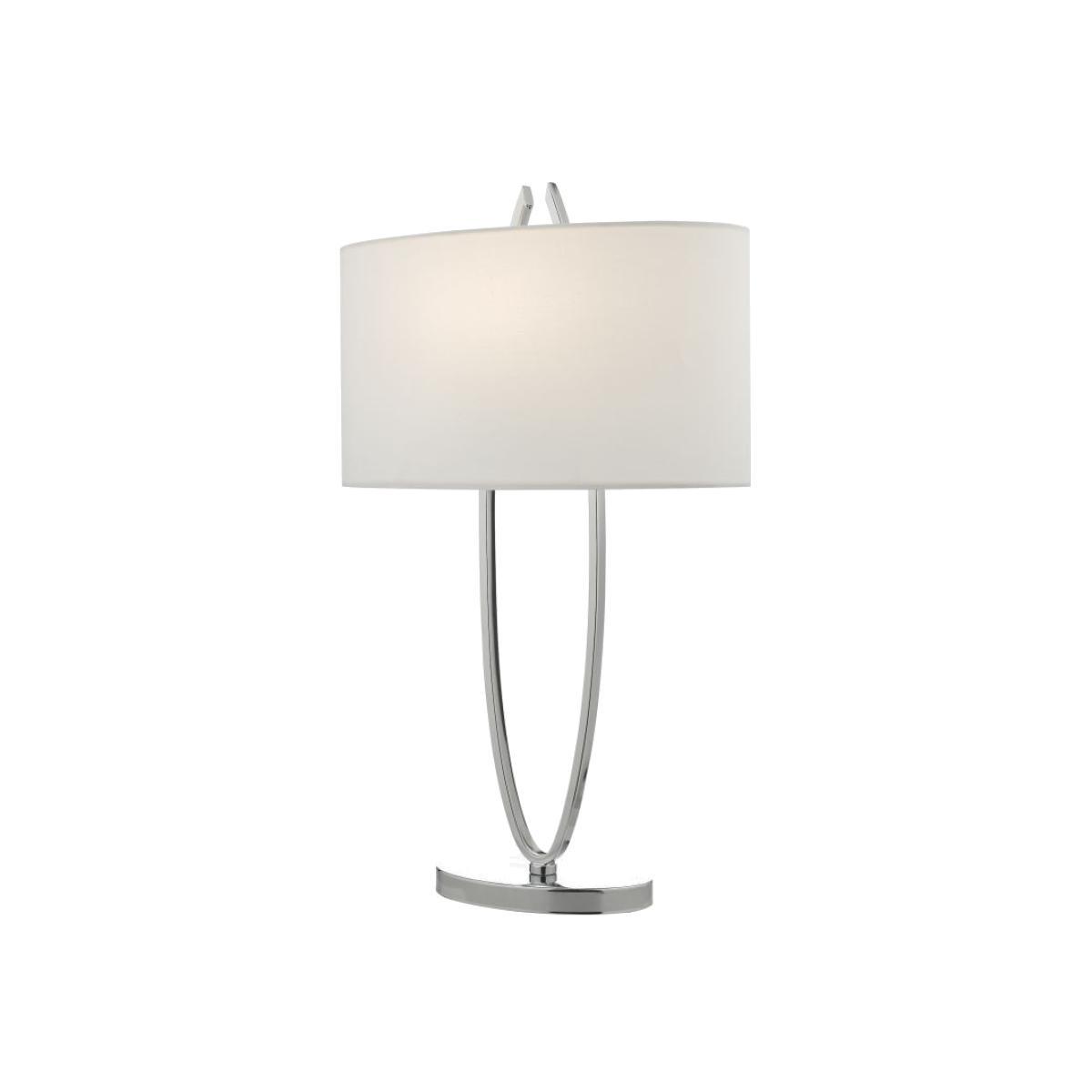 dar lighting UTA4250 Utara Table Lamp Polished Chrome with Shade