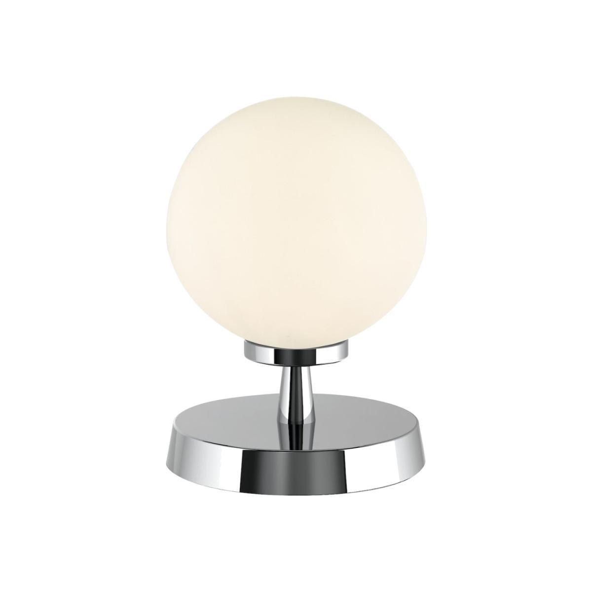 dar lighting ESB4150-02 Esben Touch Table Lamp Polished Chrome with Opal Glass