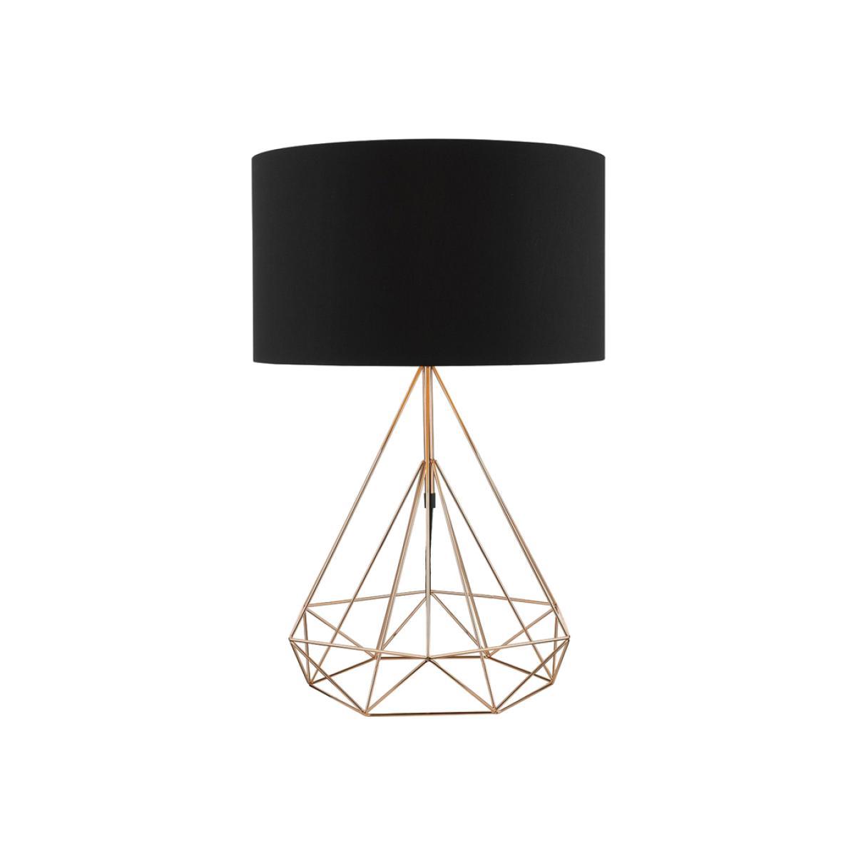 Dar Lighting SWO4264 Sword Table Lamp Copper Complete With Black Cotton Shade
