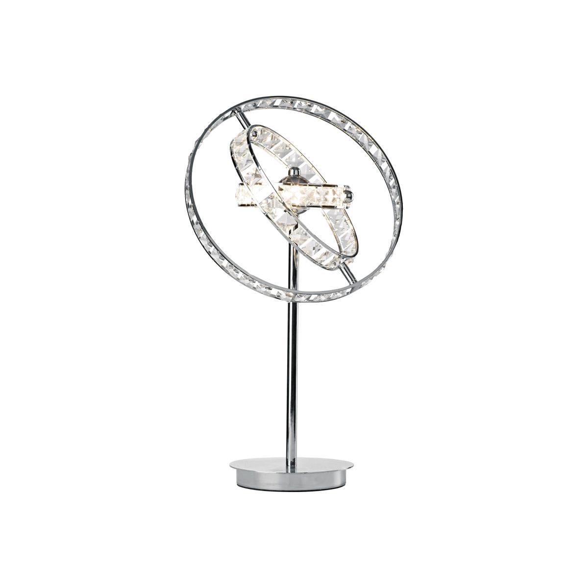 dar lighting ETE4050 Eternity 4 Light Table Lamp Clear Faceted Crystal and Polished Chrome