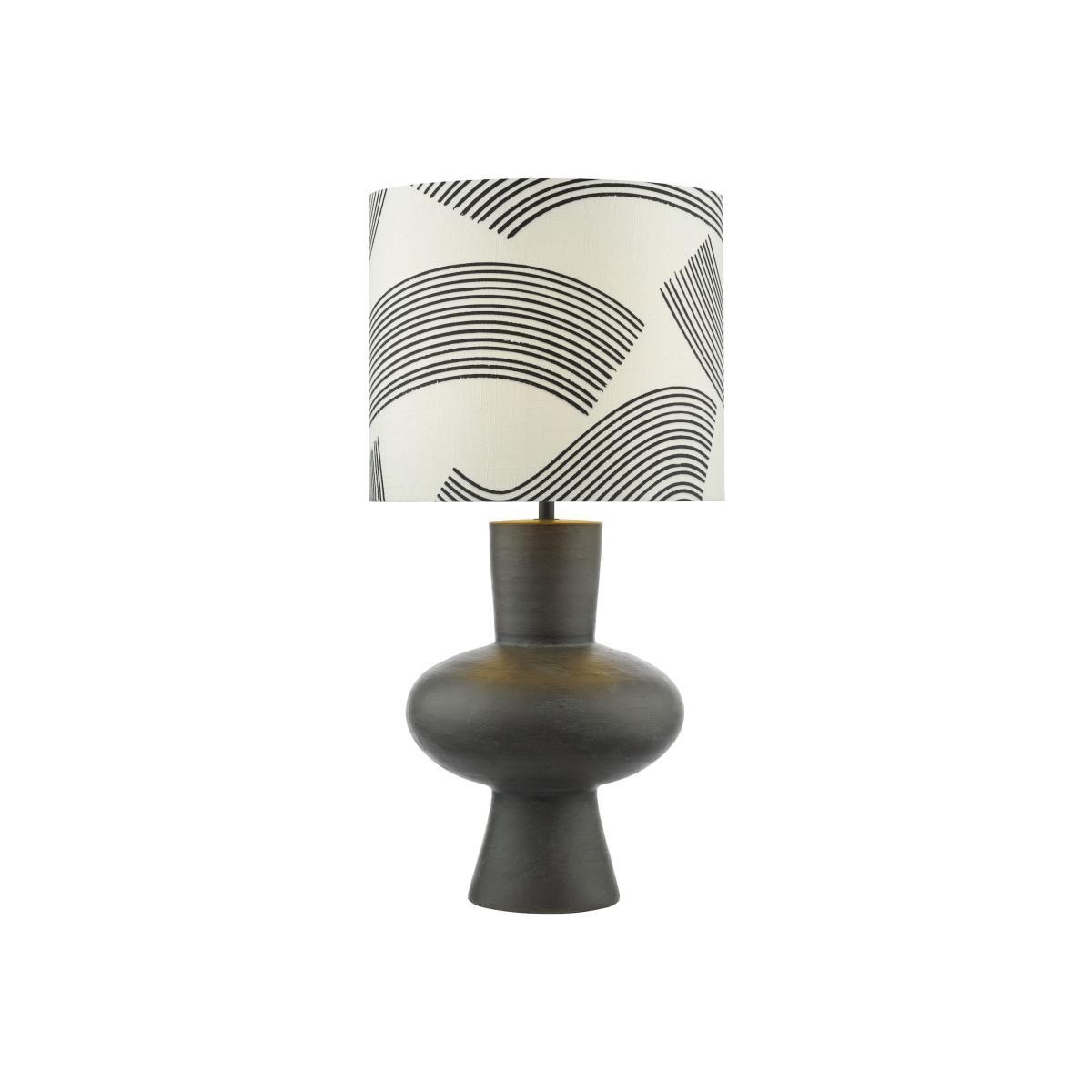 dar lighting MIH4222 Miho 1 Light Table Lamp Black and Bronze with Shade – image 1