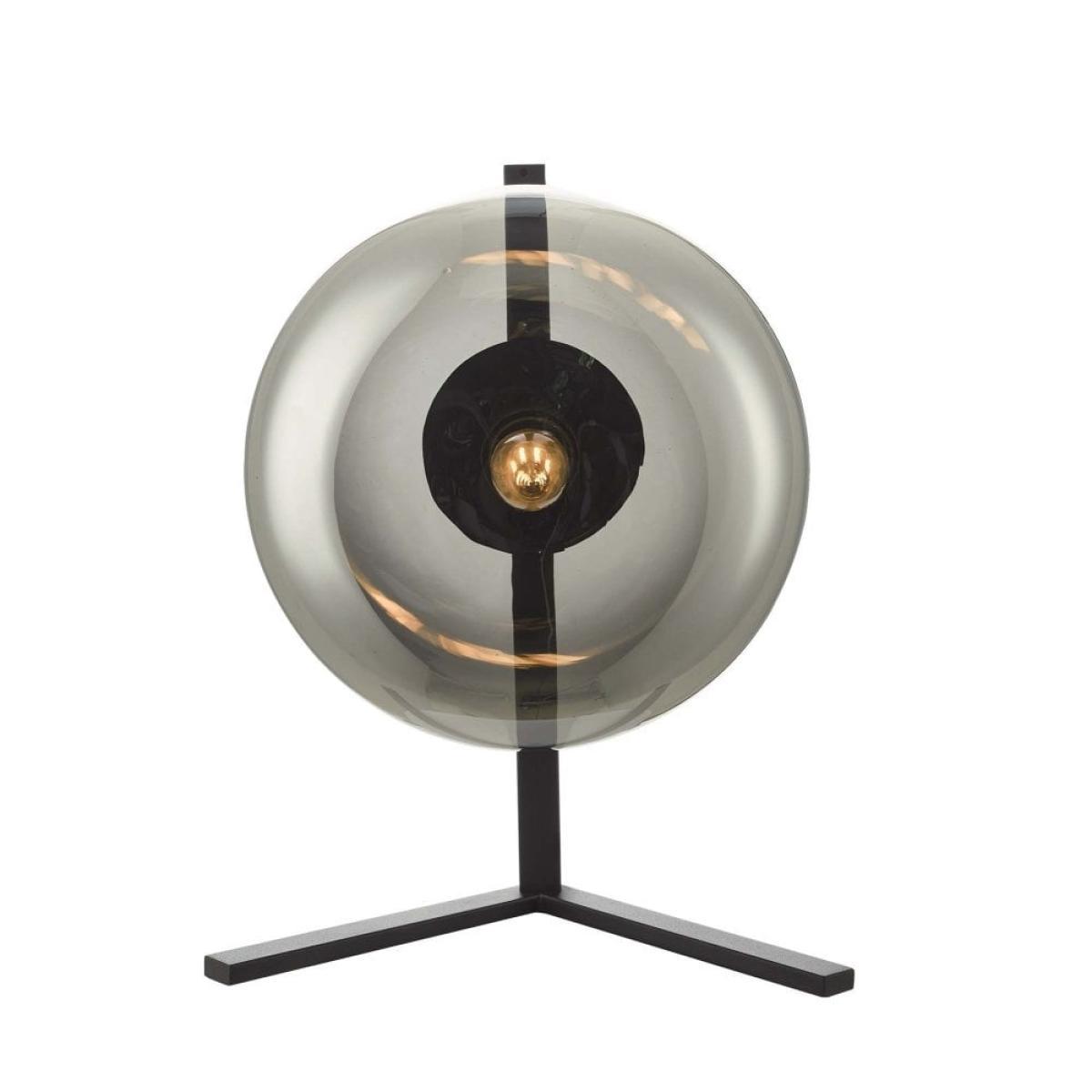 dar lighting ERL4110 Erla Table Lamp Smoked Glass and Matt Black – image 2