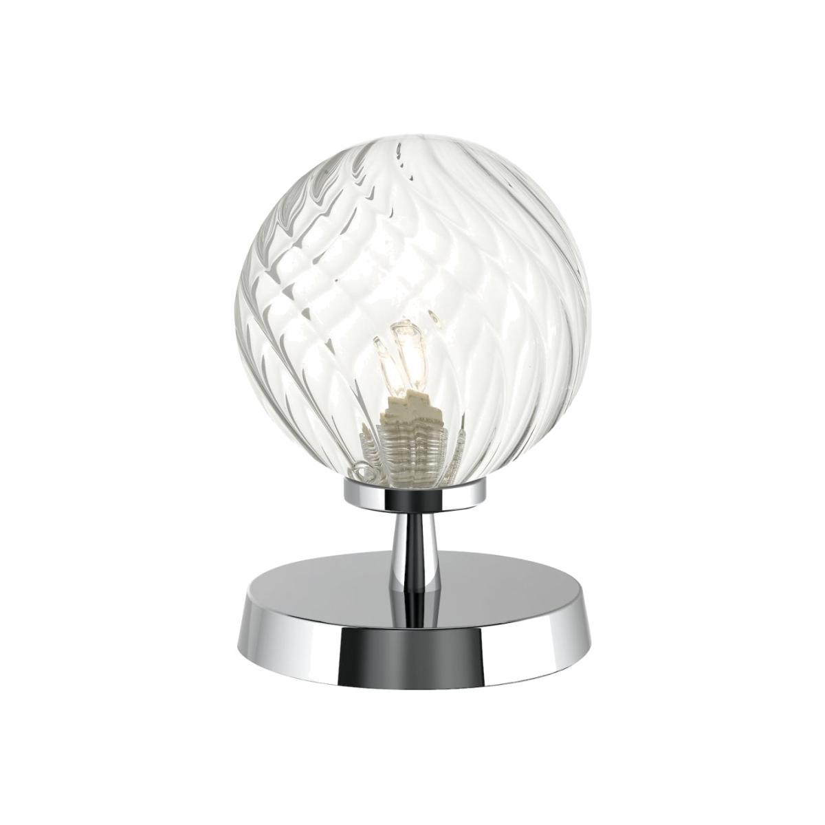 dar lighting ESB4150-03 Esben Touch Table Lamp Polished Chrome with Twisted Glass