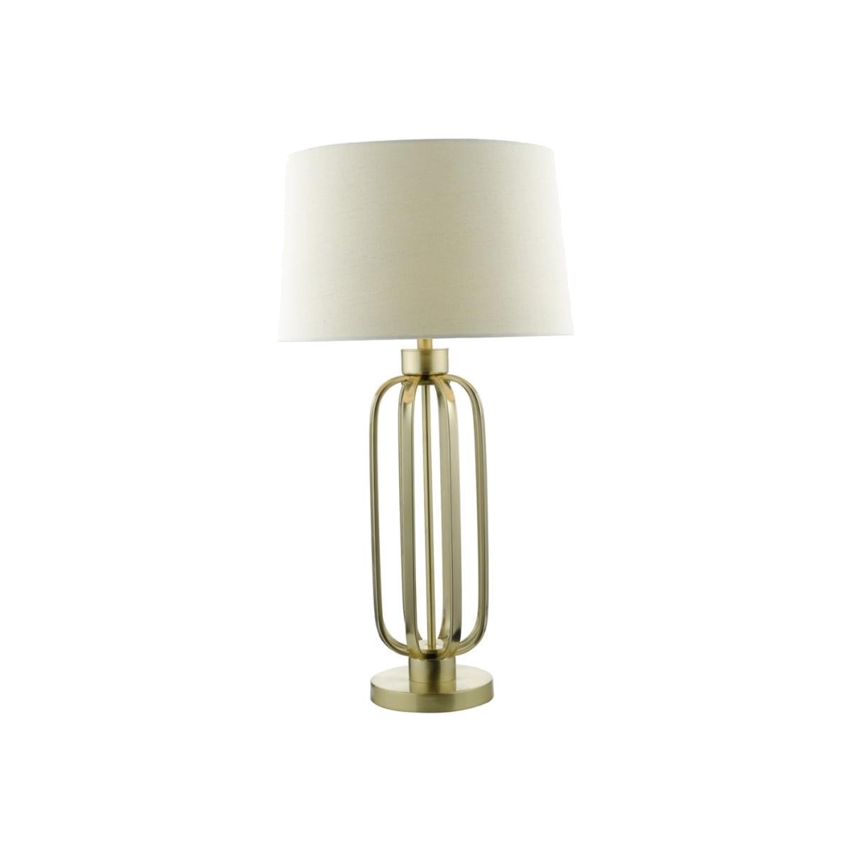 dar lighting LUC4241 Lucie Table Lamp Satin Brass with Shade – image 1