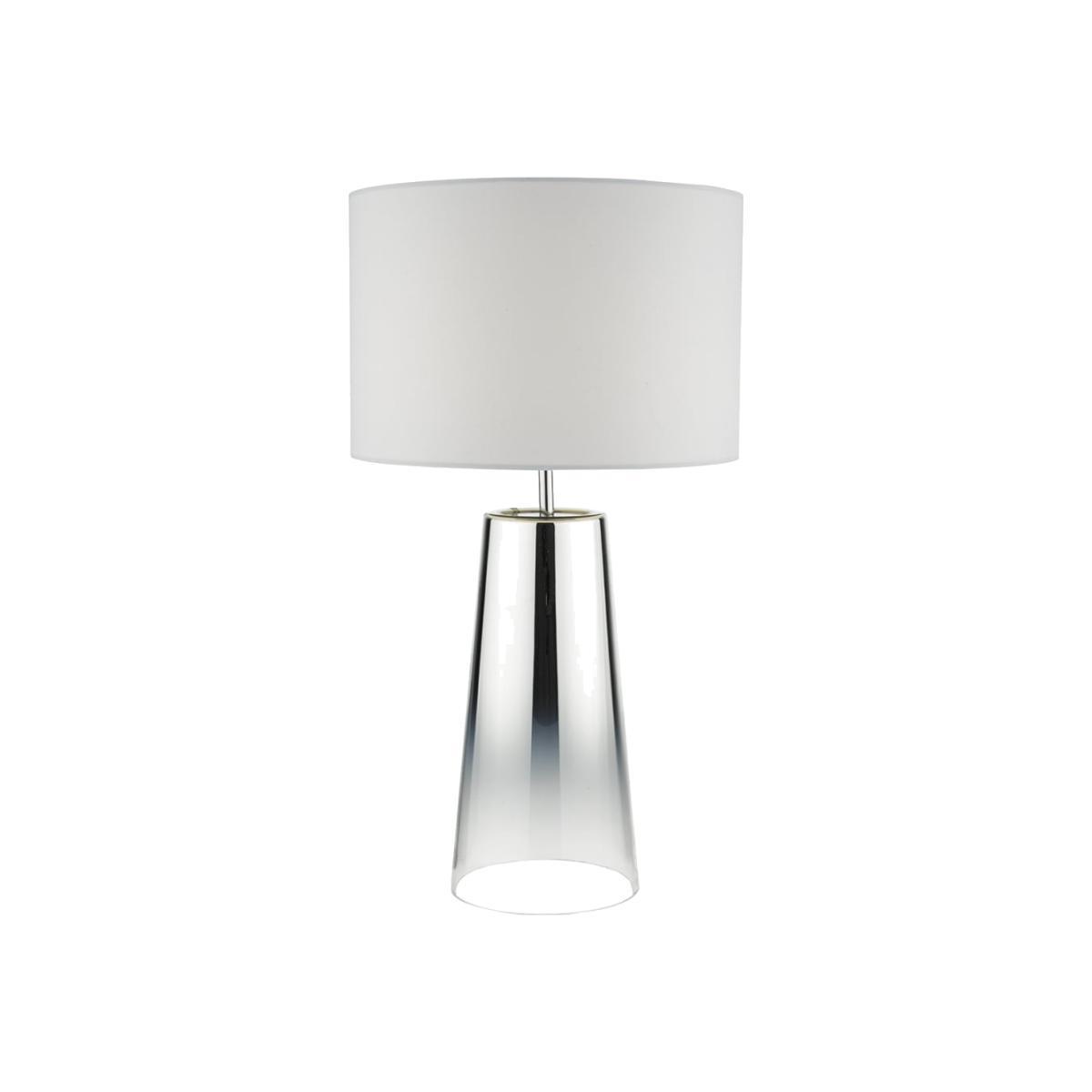 dar lighting SMO4250 Smokey Table Lamp Clear and Chrome Ombre Glass with Shade