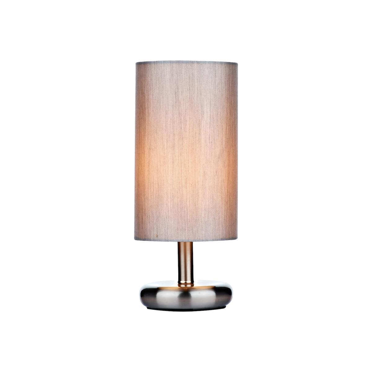 dar lighting TIC4139 Tico Touch Table Lamp Satin Chrome with Shade