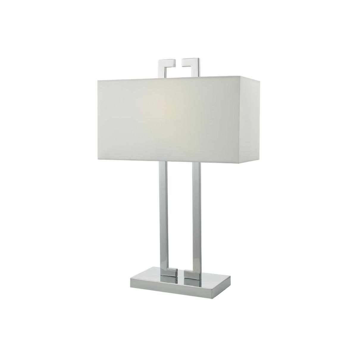 dar lighting NIL4250 Nile Table Lamp Polished Chrome with Ivory Shade