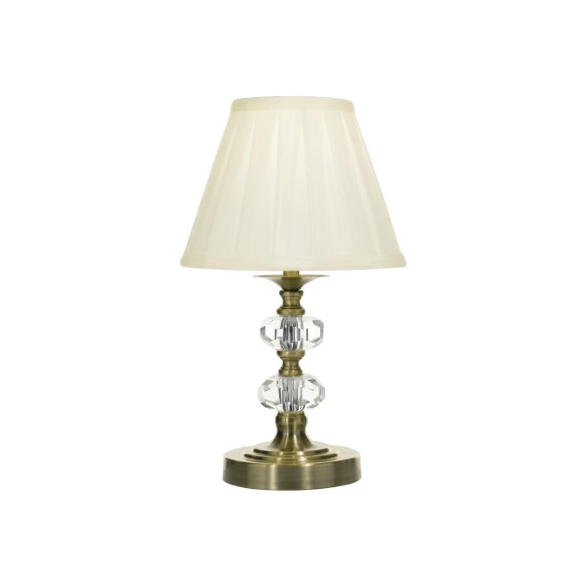 dar lighting HAZ4075 Hazel Touch Table Lamp Antique Brass Crystal with Shade