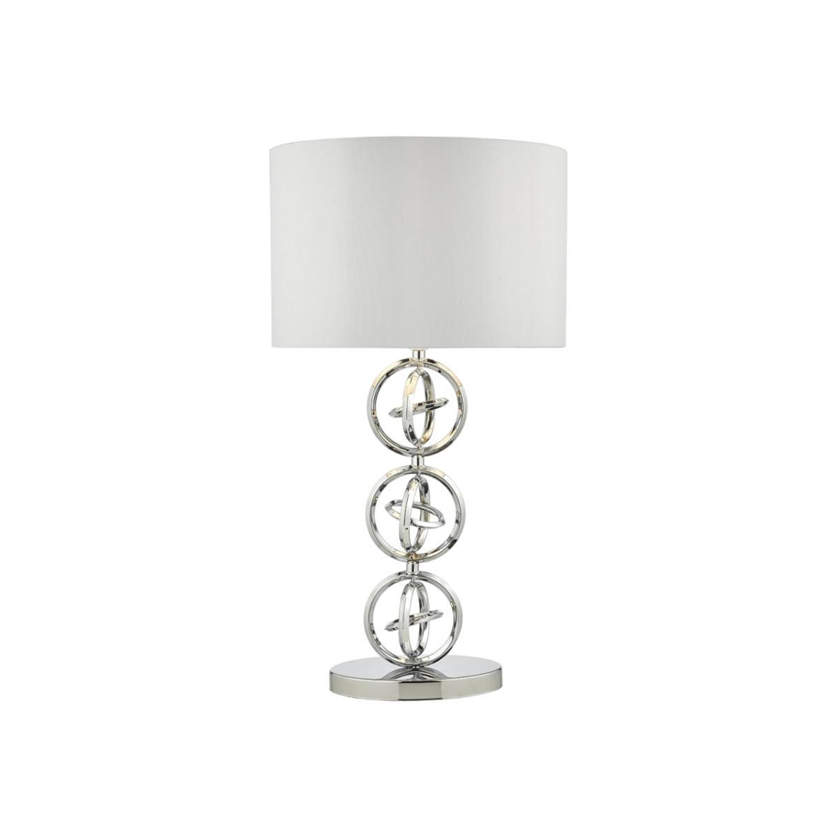 dar lighting INN4250 Innsbruck Table Lamp Polished Chrome with Ivory Shade