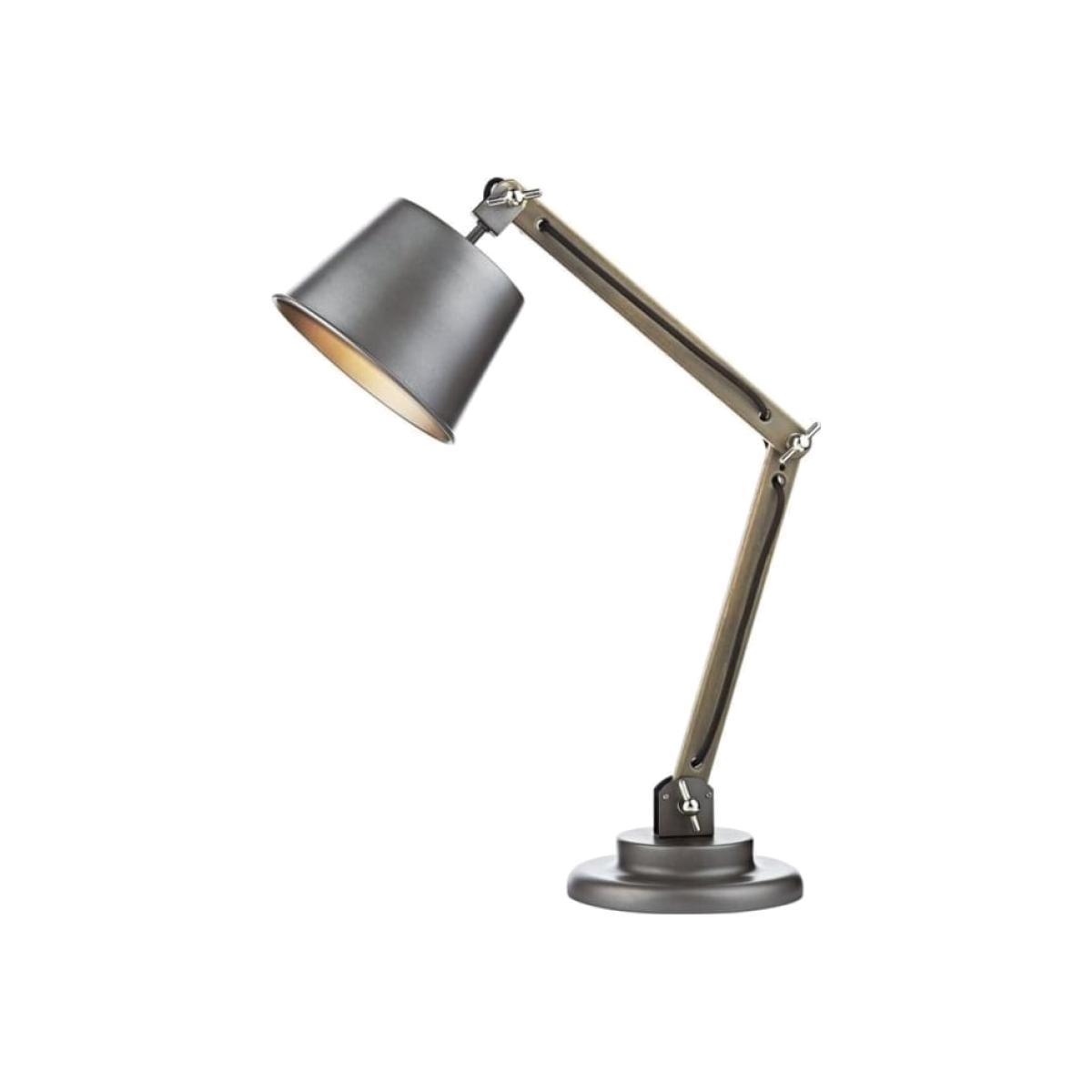 Dar Lighting ARK4248 Arken Table Lamp Raw Wood Complete With Shade