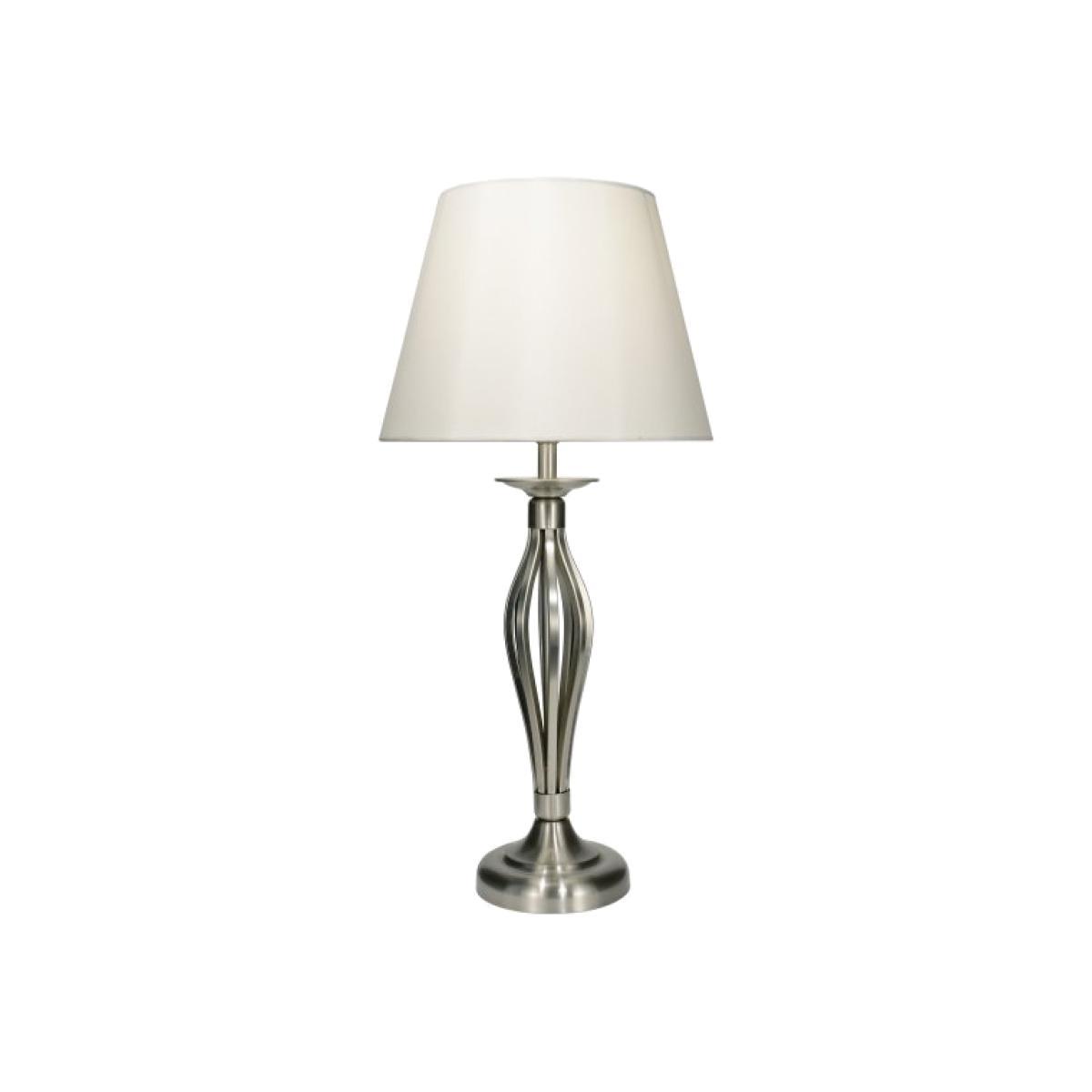 dar lighting BYB4046 Bybliss Table Lamp Satin Chrome with Cream Shade